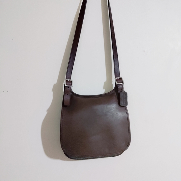 Vintage Coach 9131 hippie Legacy saddle leather brown crossbody bag - Picture 1 of 15